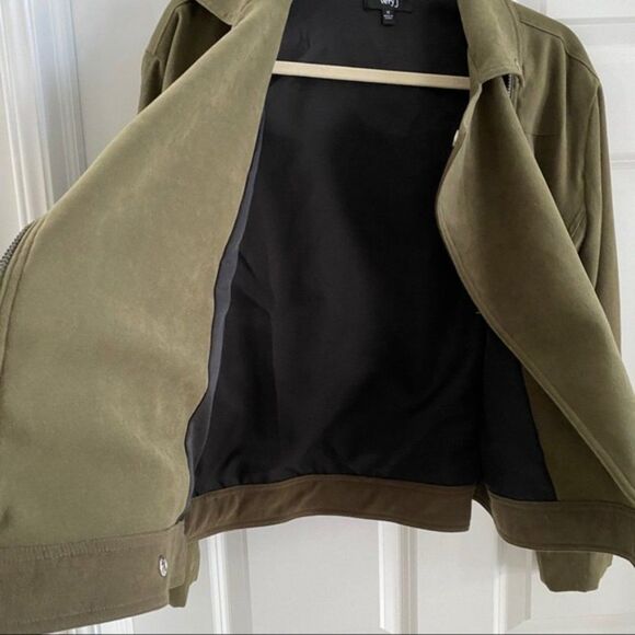 Very J Motorcycle jacket olive green suede size medium - Picture 4 of 7